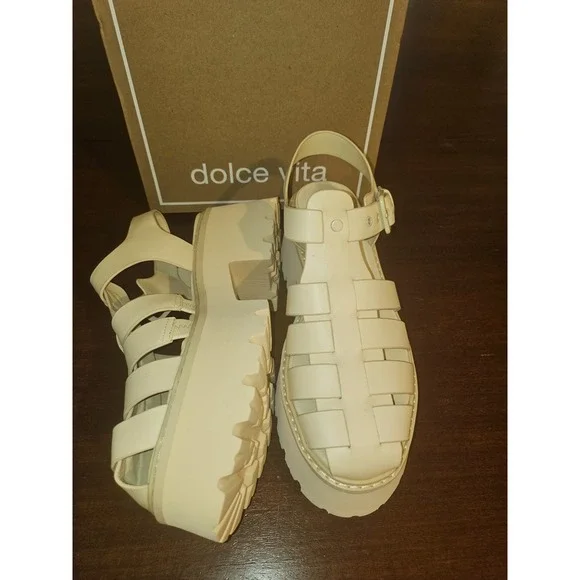 Dolce Vita Women's Lasly Tonal Light Yellow Platform Sandal Shoe, Size 8 NIB - Picture 3 of 7